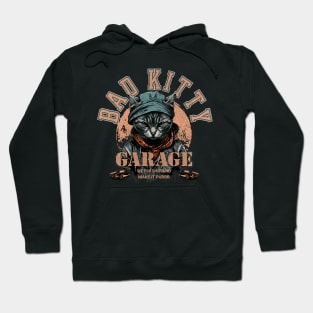 Bad Kitty Garage 2 sided Tshirt Hoodie